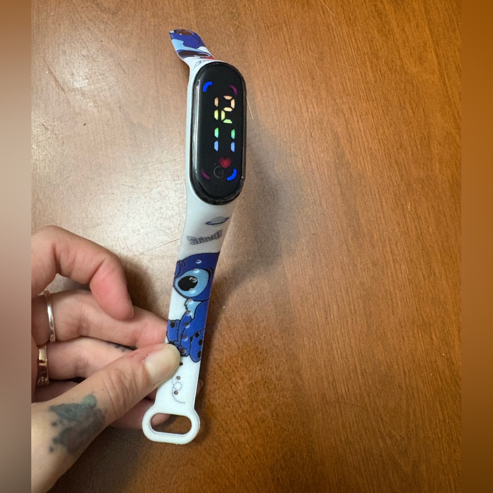 Stylish Fitness Tracker with White and Blue Band